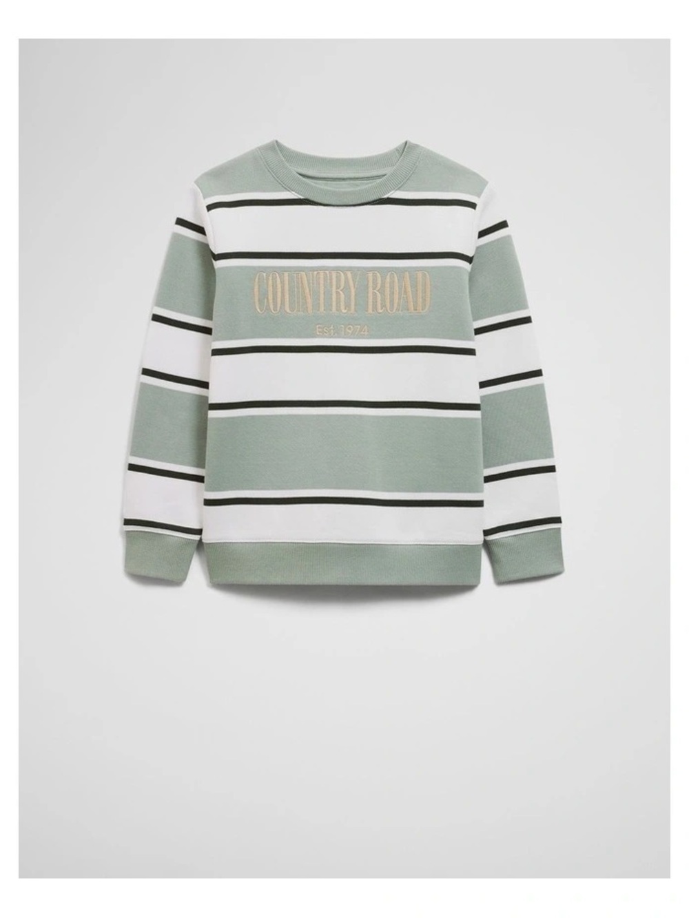 COUNTRY ROAD | Kids Australian Cotton Heritage Sweat in Fern Stripe